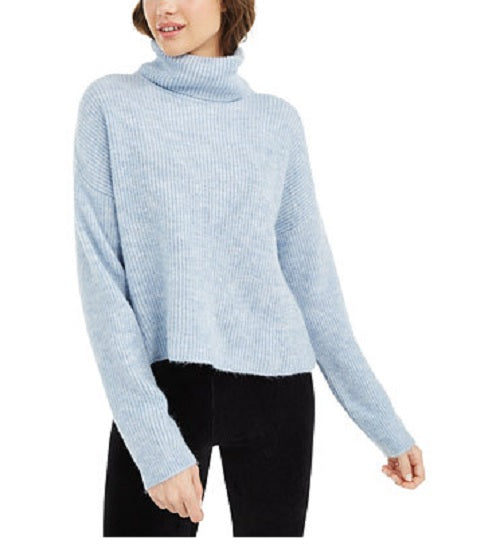 Sun + Moon Women's Boxy Turtleneck Sweater Drmy Blue Size Extra Large