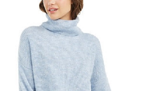 Sun + Moon Women's Boxy Turtleneck Sweater Drmy Blue Size Extra Large