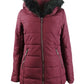 Maralyn & Me Juniors' Hooded Faux-Fur-Trim Puffer Coat Dark Blue Size Small