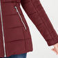 Maralyn & Me Juniors' Hooded Faux-Fur-Trim Puffer Coat Wine Size Medium