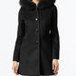 Forecaster Women's Fox-Fur-Trim Hooded Walker Coat Black Size 10