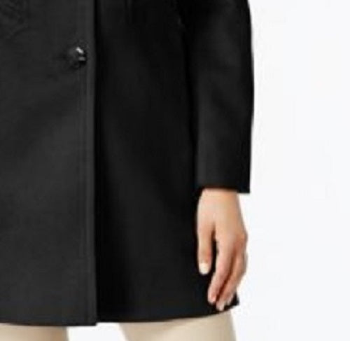 Forecaster Women's Fox-Fur-Trim Hooded Walker Coat Black Size 10