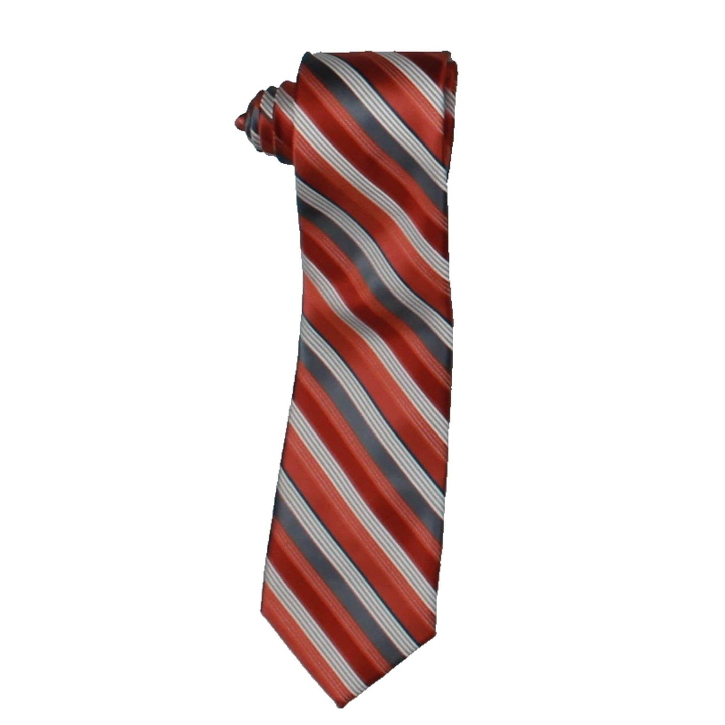 Van Heusen Men's Sleek Striped Skinny Silk Dress Belt Orange Size Regular