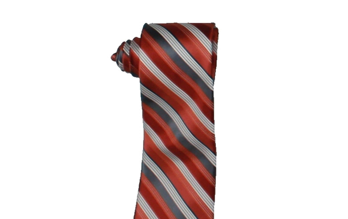 Van Heusen Men's Sleek Striped Skinny Silk Dress Belt Orange Size Regular