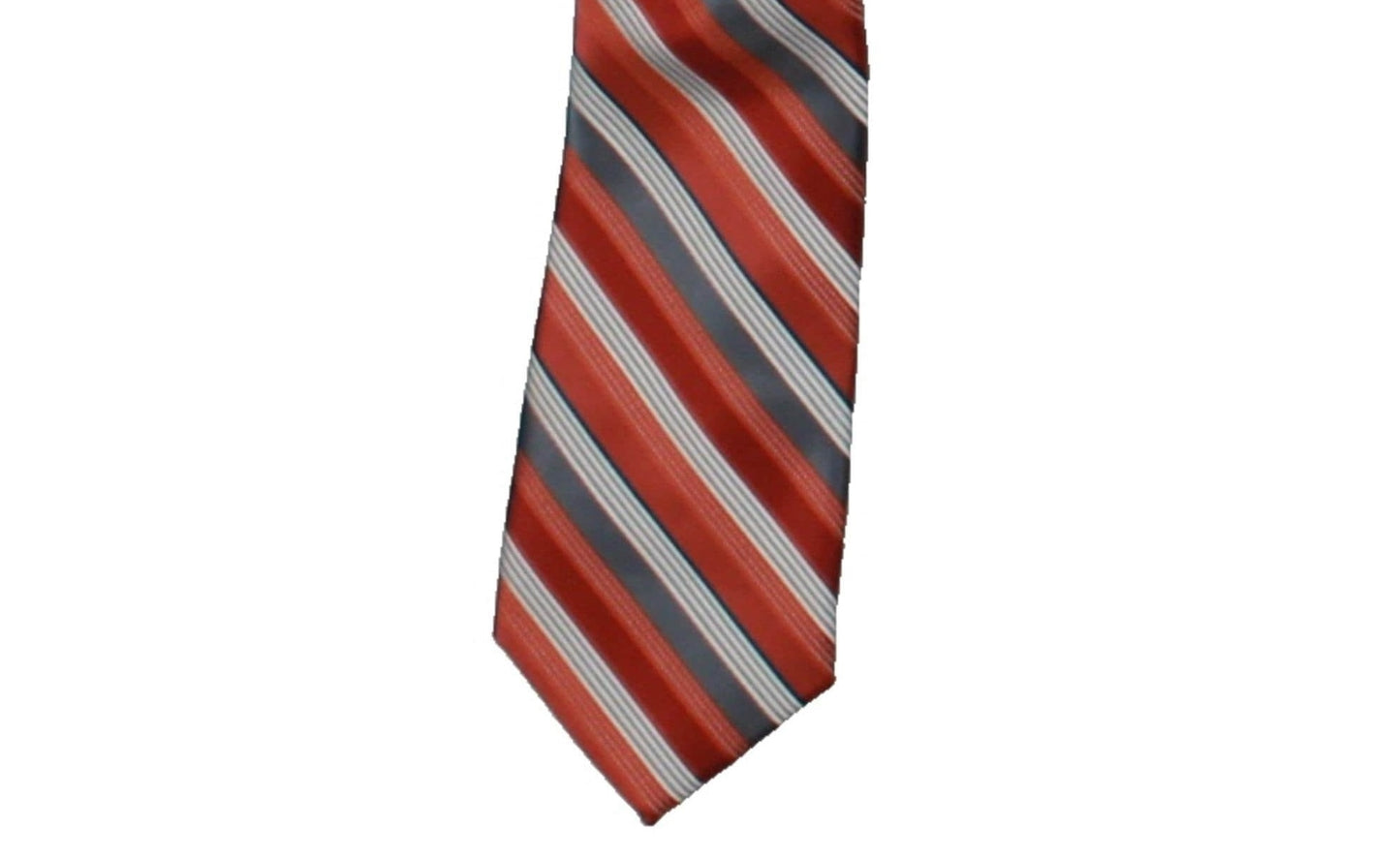 Van Heusen Men's Sleek Striped Skinny Silk Dress Belt Orange Size Regular