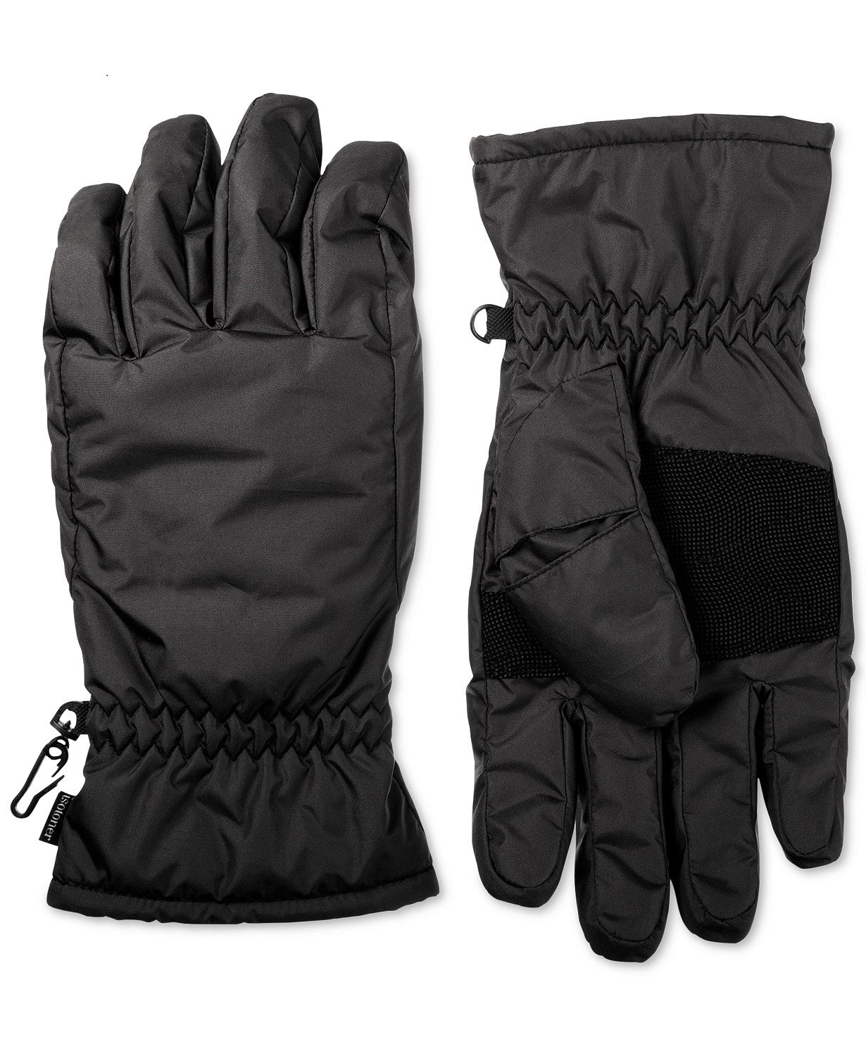 Isotoner Mens Cold Weather Waterproof Winter Gloves Black M
