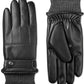 Isotoner Signature Men's Faux-Leather Sleekheat Gloves Black Size Medium