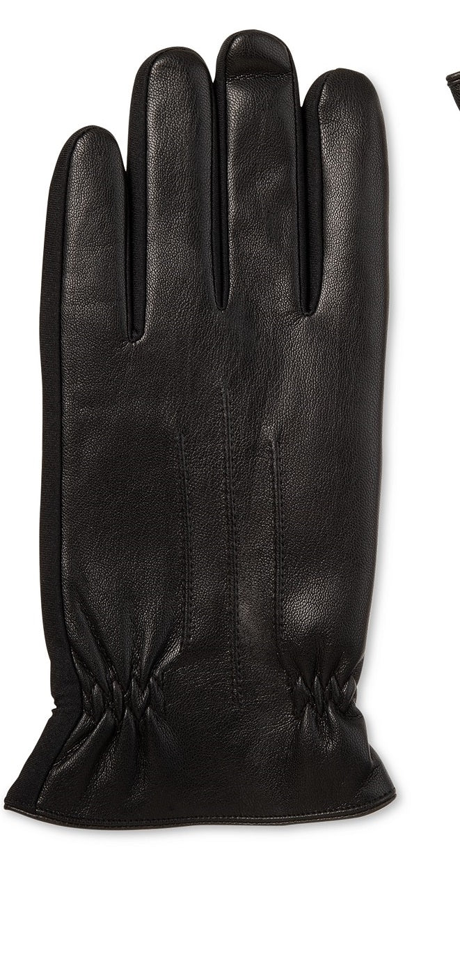 Isotoner Signature Men's Sleekheat Faux Nappa Gloves Black Size X-Large