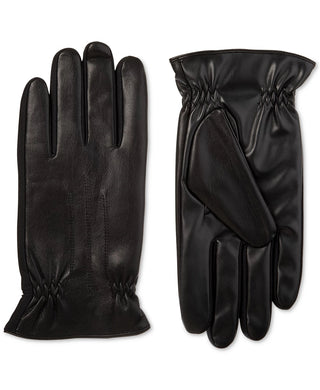 Isotoner Signature Men's Sleekheat Faux Nappa Gloves Black Size Medium