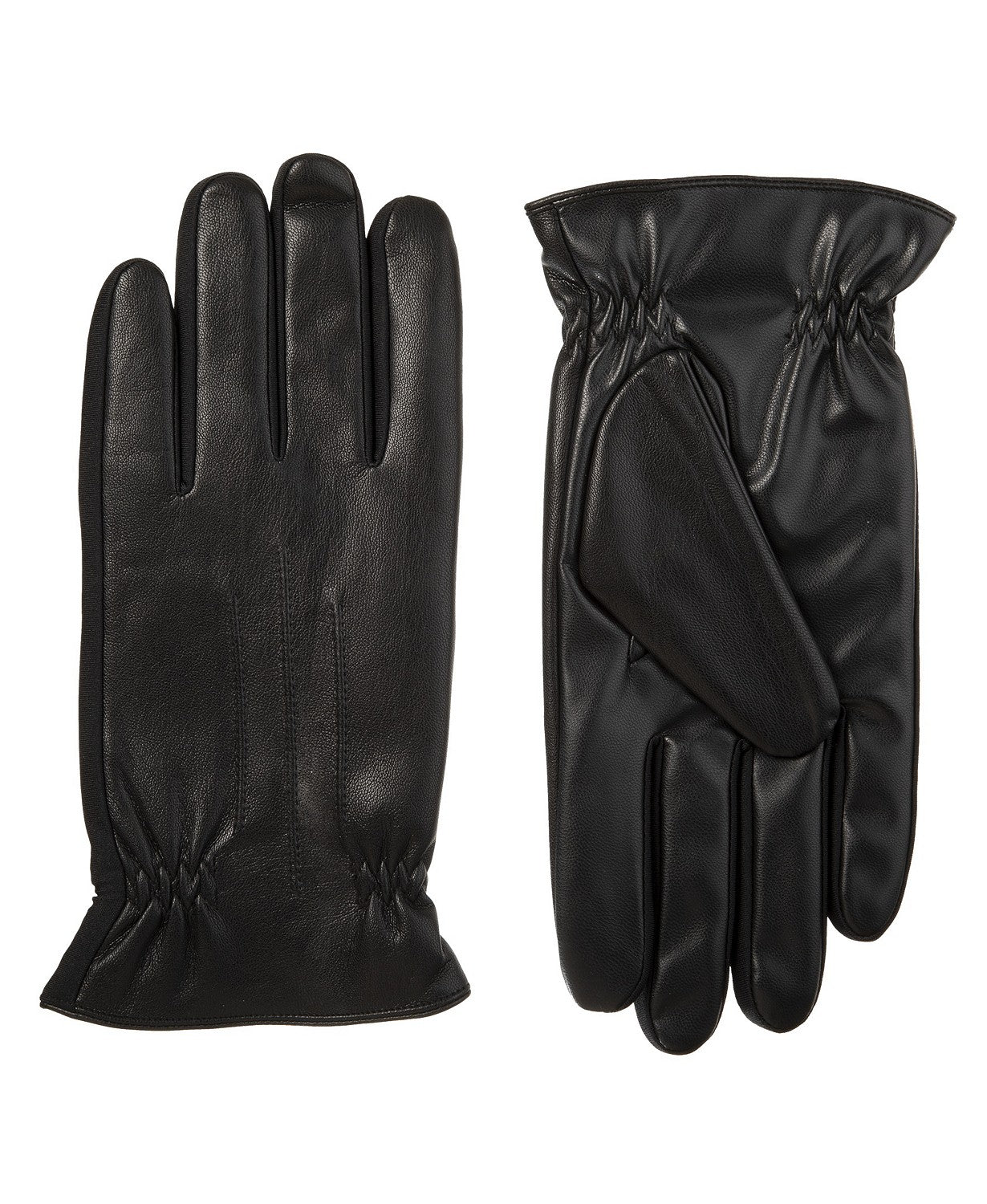 Isotoner Signature Men's Sleekheat Faux Nappa Touchscreen Gloves Black - Size Extra Large