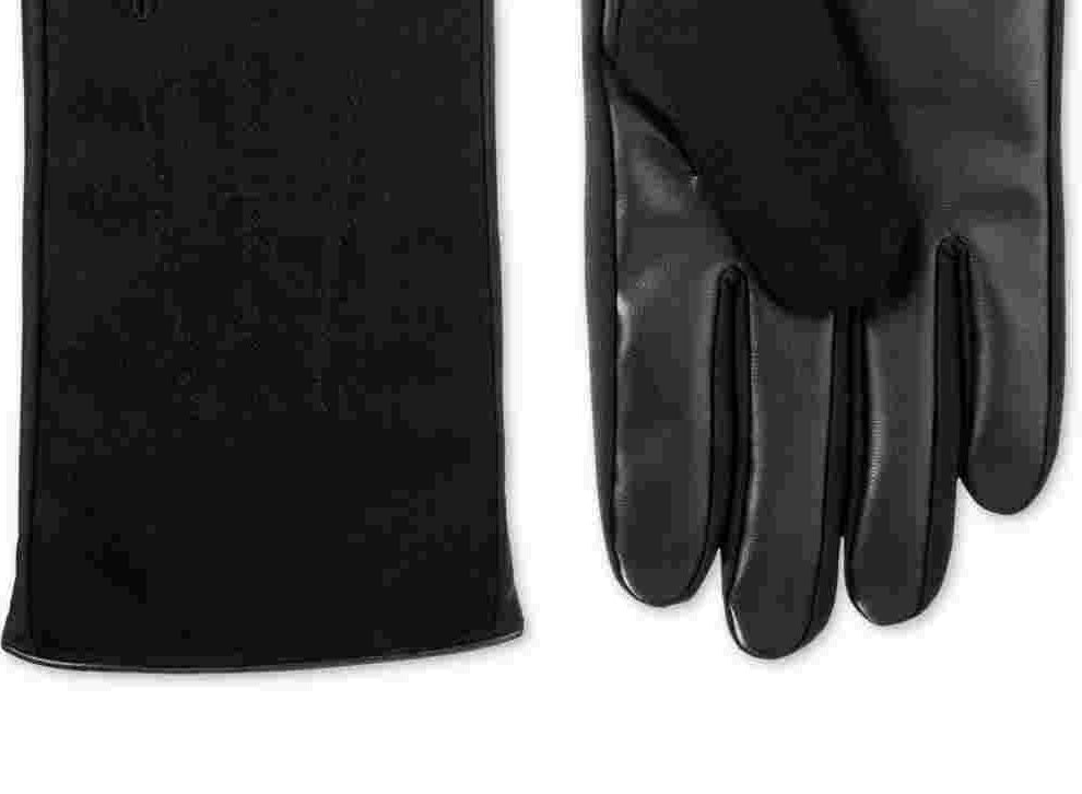 Isotoner Signature Men's Faux Leather Driving Gloves Black Size Large