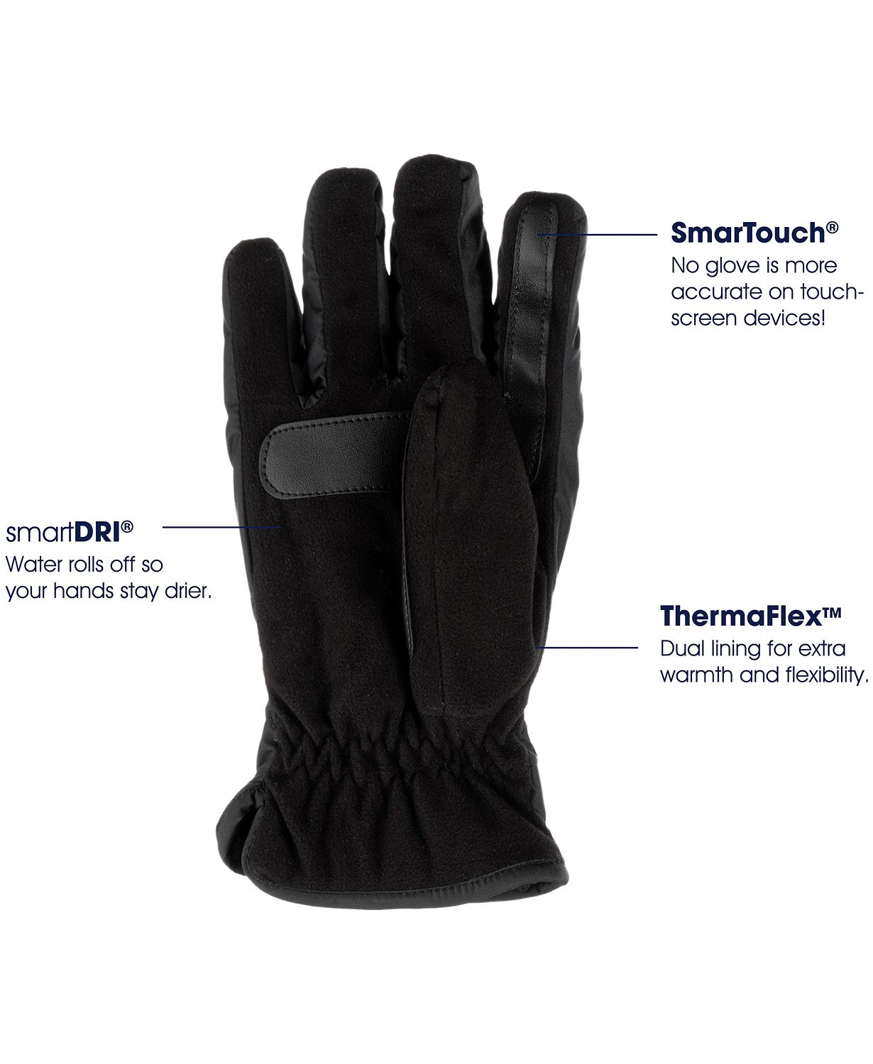 Isotoner Signature Men's Sleek Heat Sports Gloves Black Size X-Large