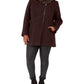 Maralyn & Me Juniors' Plus Size Asymmetrical-Zip Faux-Fur-Trim Hooded Coat Zinfandel Size 2X