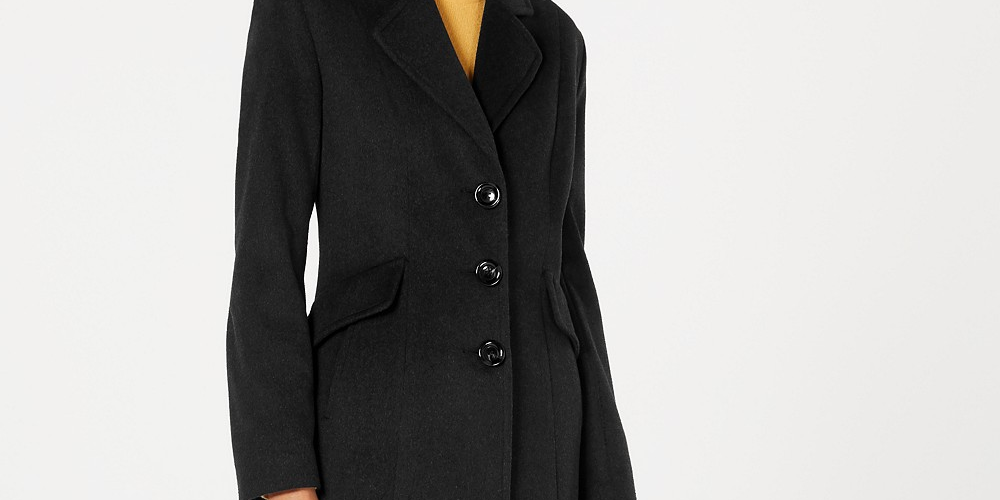 Forecaster Women's Notched-Collar Maxi Walker Coat Black Size 10