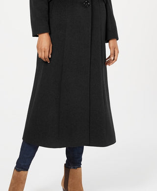 Forecaster Women's Notched-Collar Maxi Walker Coat Black Size 10