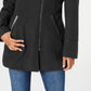 Maralyn & Me Juniors' Faux-Fur-Trim Hooded Coat Black Size Small