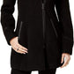 Maralyn & Me Juniors' Faux-Fur-Trim Hooded Coat Black Size Extra Small