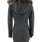 Maralyn & Me Juniors' Faux-Fur-Trim Hooded Coat Gray Size 2 Extra Large