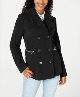 Maralyn & Me Juniors' Double-Breasted Peacoat Black Size Small