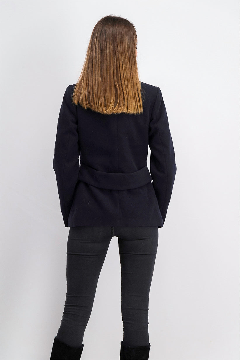 Maralyn & Me Juniors'  Double-Breasted Peacoat Blue Size Extra Small