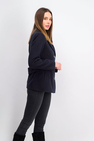 Maralyn & Me Juniors'  Double-Breasted Peacoat Blue Size Extra Small