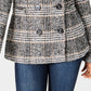Maralyn & Me Juniors' Double-Breasted Peacoat Camel Plaid Size Medium