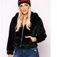 Maralyn & Me Junior's Reversible Cropped Hooded Faux Fur Coat Black Size Small
