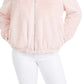 Maralyn & Me Juniors'  Reversible Cropped Hooded Faux-Faux Coat Med Pink Size Medium