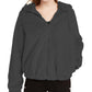Maralyn & Me Juniors' Reversible Cropped Hooded Faux-Fur Coat Black Size Large