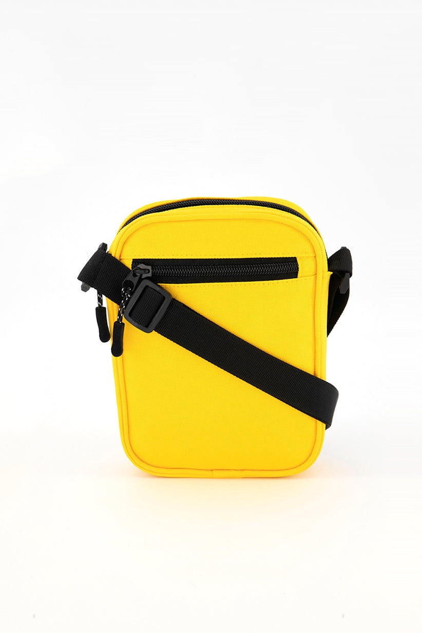 Bespoke Men's Checkerboard-Print Mini Messenger Bag Yellow Size Regular