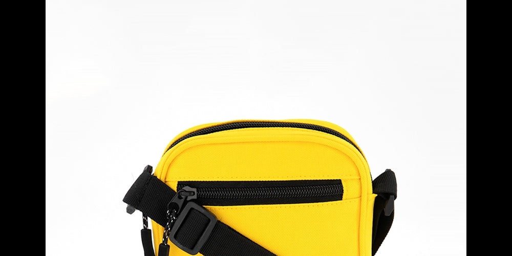 Bespoke Men's Checkerboard-Print Mini Messenger Bag Yellow Size Regular