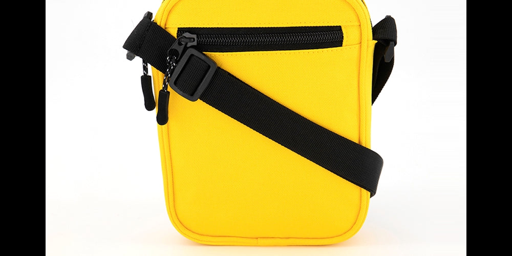 Bespoke Men's Checkerboard-Print Mini Messenger Bag Yellow Size Regular