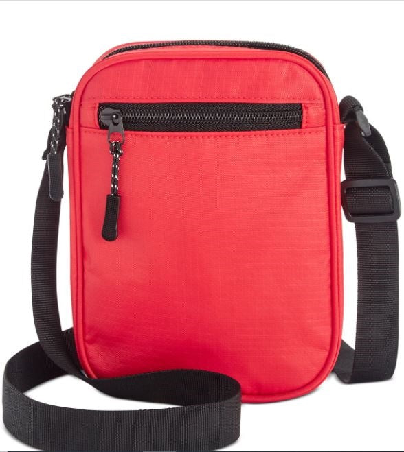 Bespoke Men's Checkerboard Print Mini Messenger Bag Red Size Regular