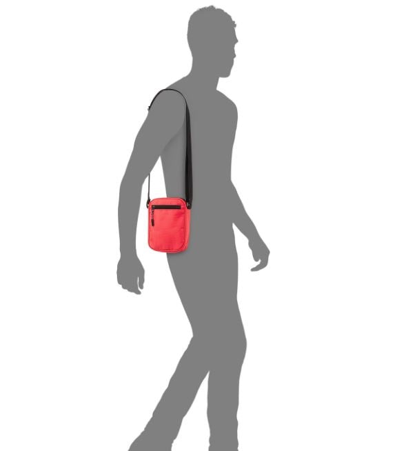 Bespoke Men's Checkerboard Print Mini Messenger Bag Red Size Regular