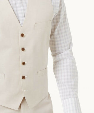 INC International Concepts Men's Linen Blend Vest Beige Size X-Small