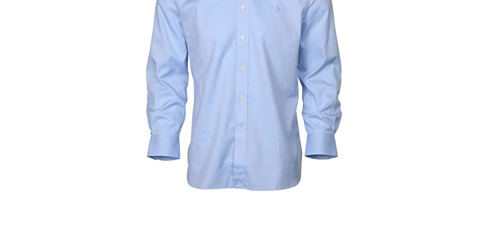 Ralph Lauren Men's Regular Fit Non-Iron Stretch Pinpoint Dress Shirt Navy Size 15.5x32-33