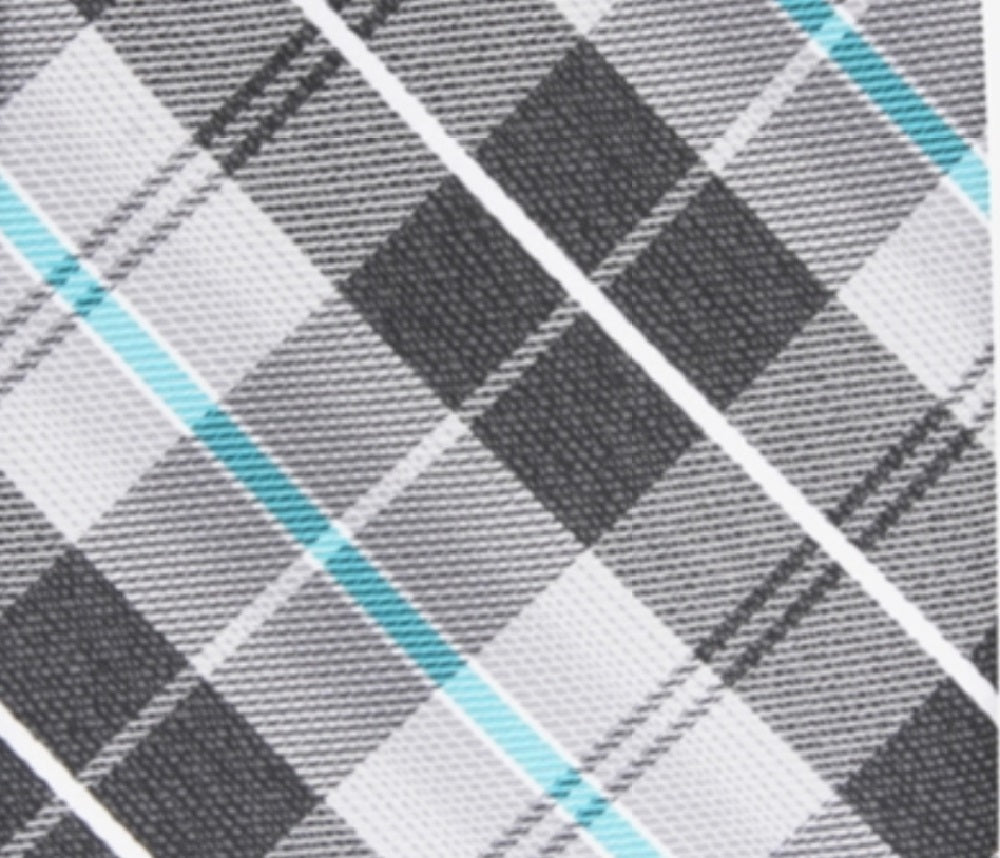 Perry Ellis Men's Dever Classic Plaid Tie Charcoal One Size