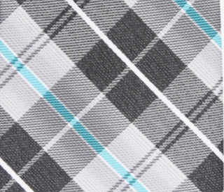 Perry Ellis Men's Dever Classic Plaid Tie Charcoal One Size