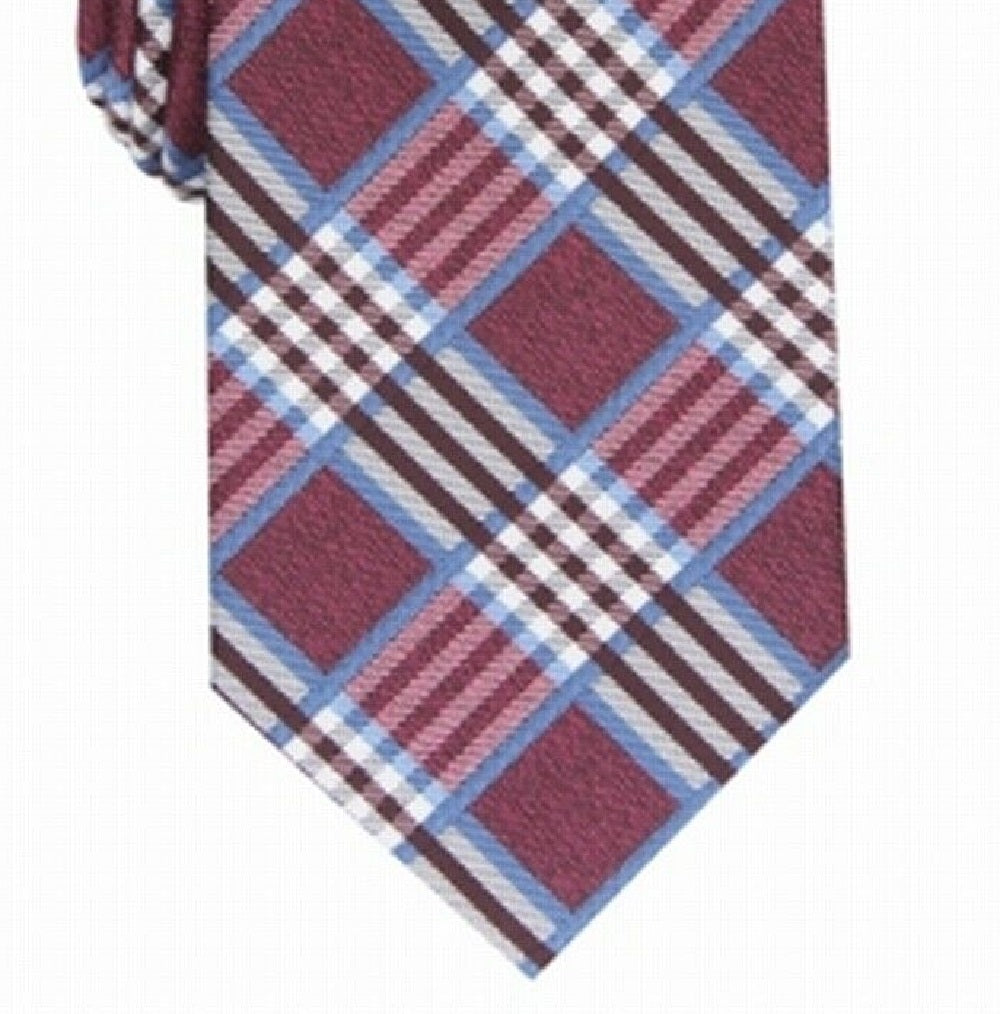 Perry Ellis Men's  Cameron Plaid Tie Marron One Size