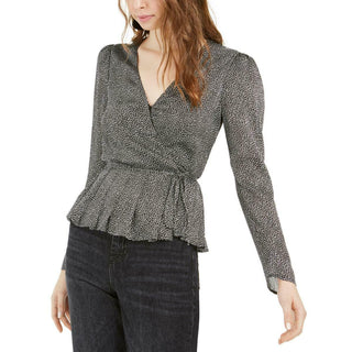 Leyden Women's Pleated WrapTop Black Size X-Large