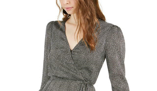 Leyden Women's Pleated WrapTop Black Size X-Large