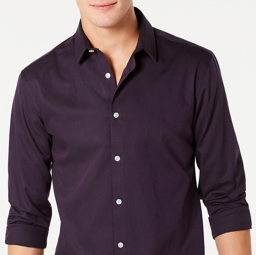 INC International Concepts Men's Kurt Non-Iron Shirt Purple Size 3 Extra Large