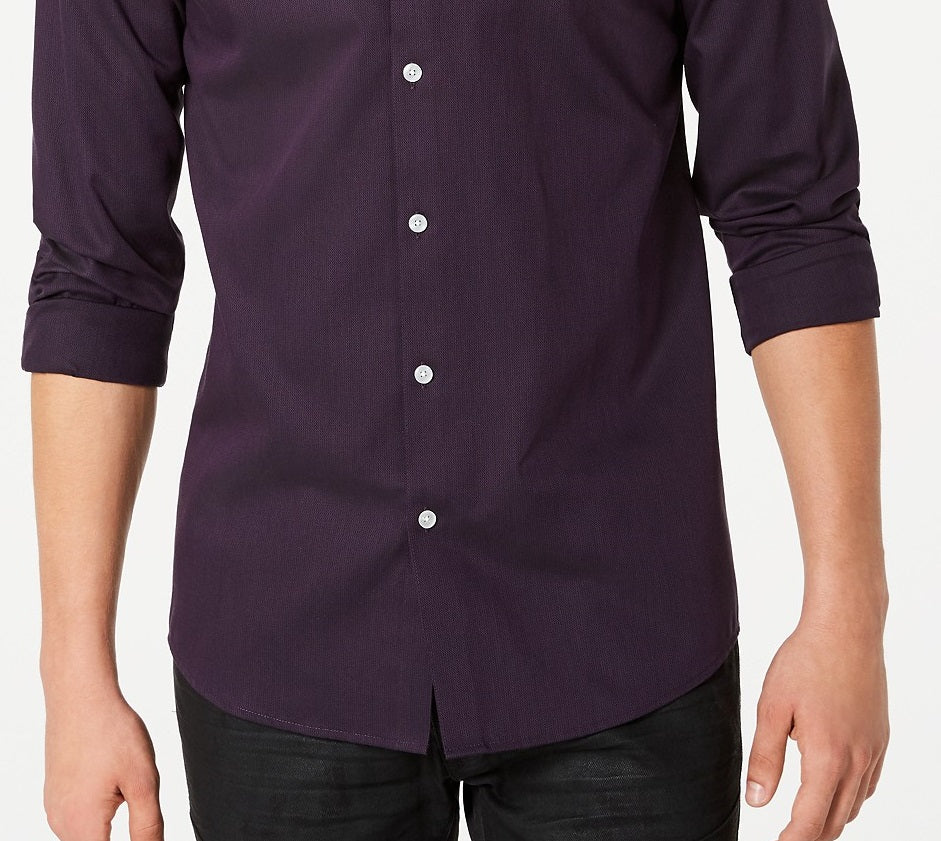 INC International Concepts Men's Kurt Non-Iron Shirt Purple Size 3 Extra Large