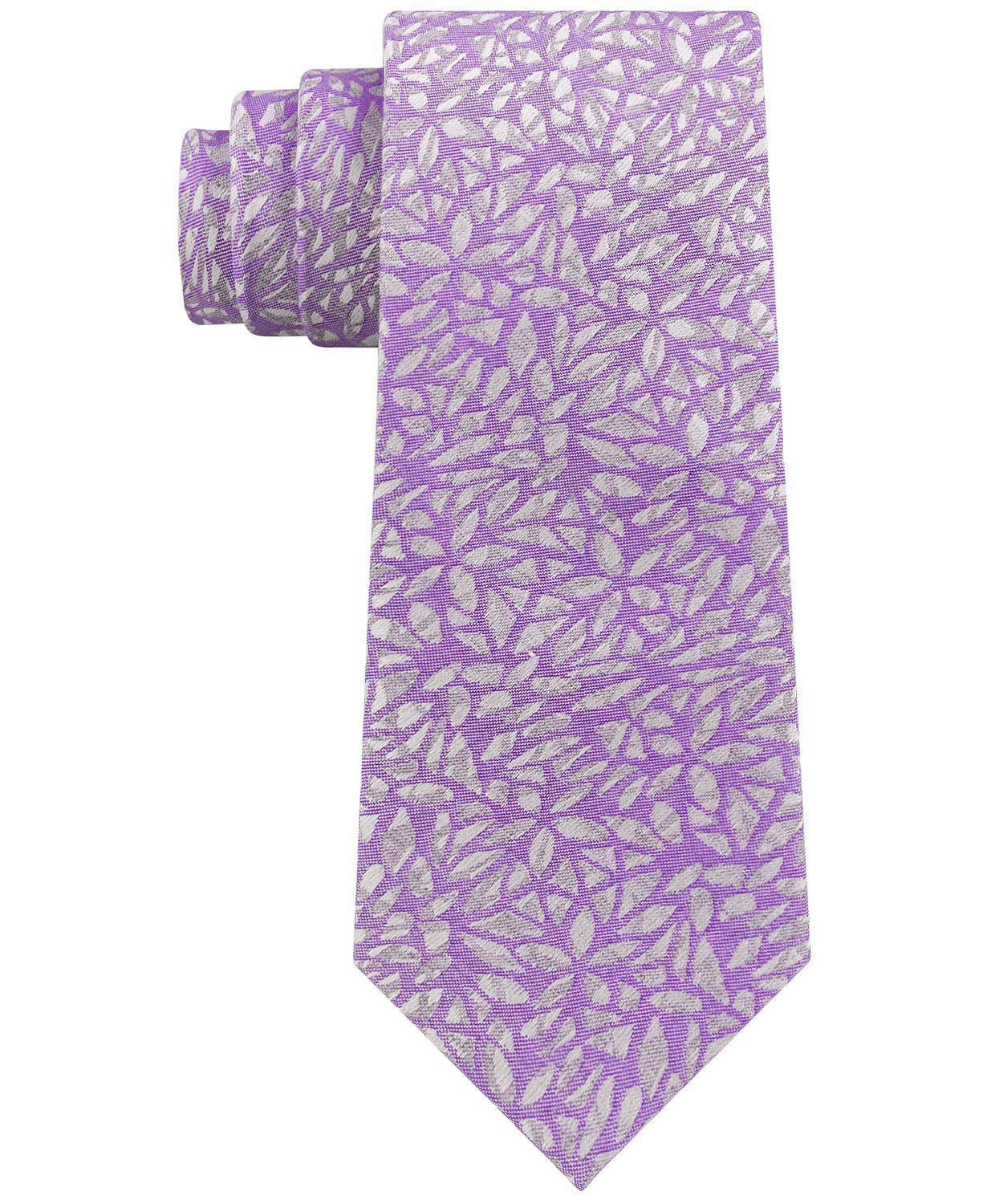 DKNY Men's Geo Botanical Slim Tie Pink Size Regular