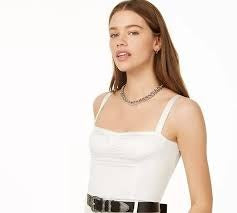 Danielle Bernstein Women's Cropped Tank Top Natural Size 4