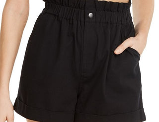 Danielle Women's Bernstein Paperbag Waist Shorts Black Size Extra Small