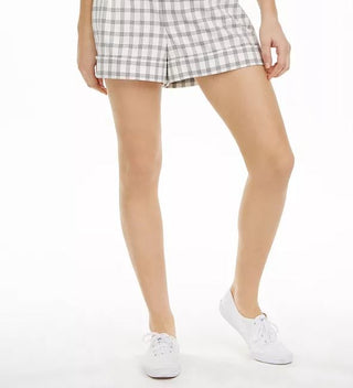 Danielle Bernstein Women's Plaid Shorts White Size 8