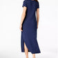 Style & Co Women's Petite Scoop-Neck Maxi Dress Blue Size  Petite