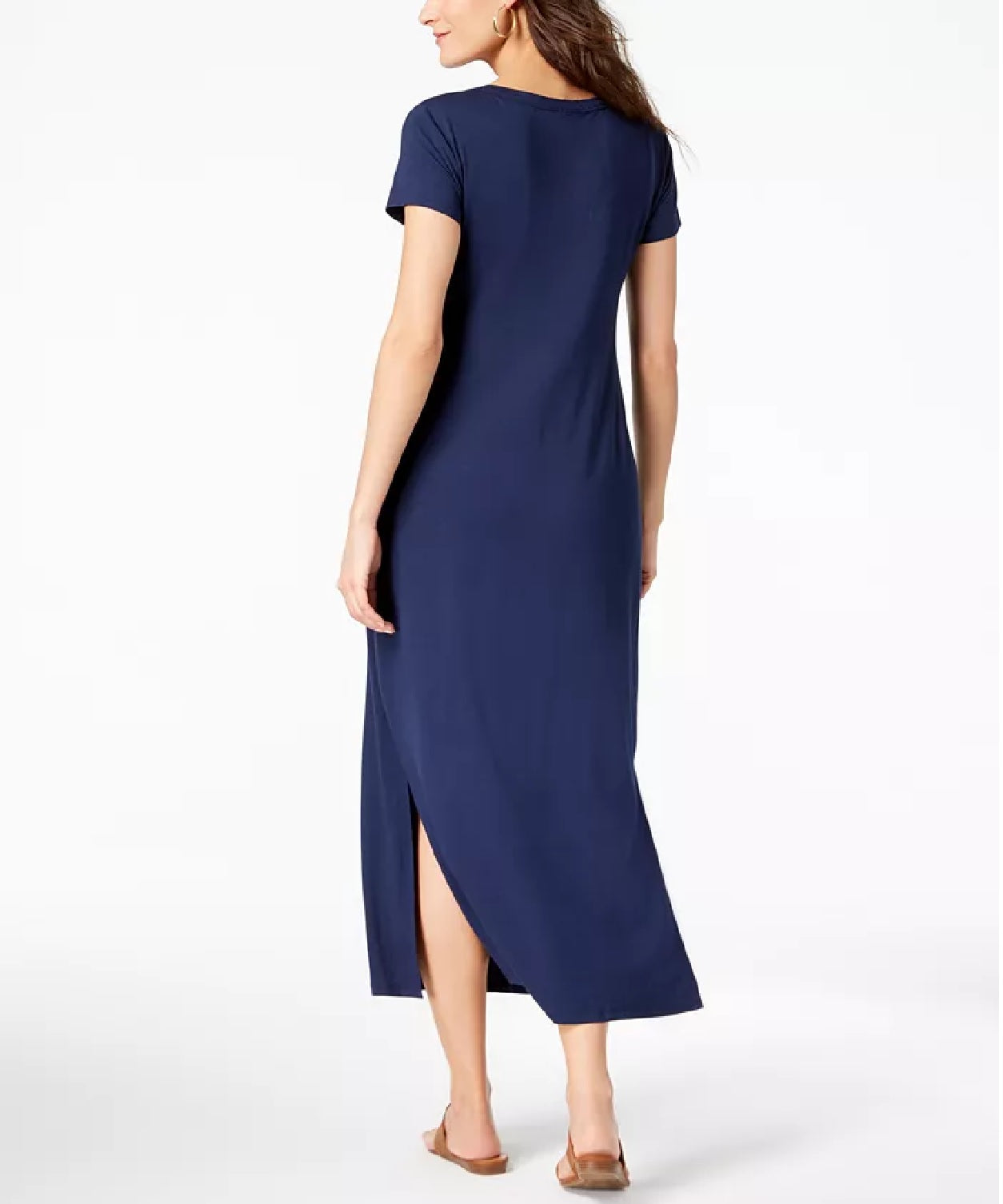 Style & Co Women's Petite Scoop-Neck Maxi Dress Blue Size  Petite