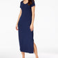 Style & Co Women's Petite Scoop-Neck Maxi Dress Blue Size  Petite
